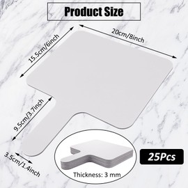 QTLCOHD 25 Pack Dry Erase Answer Paddle 6 x 8 Inch Handheld White Boards for Students Double Sided Auction Paddles for Classroom Teaching Office