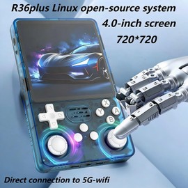 Ugtenversi R36plus Handheld Video Game Console,Portable Retro Gaming Console 4.0" IPS Screen, ArkOS System ,15000+ Games,26+ Emulator,for Travel and Commut （Red