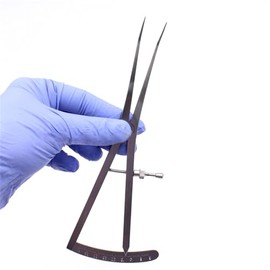 Medida odontológica inoxidable de grado hospitalario Herramienta de medición verbal Punta recta curva Instrumento médico de precisión Medida de inserc