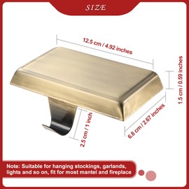 Sunshane Christmas Stocking Holders Mantel Stocking Hanger Hooks Fireplace Mantle Metal Hang Bases for Xmas Party Decorations (Bronze, 4)