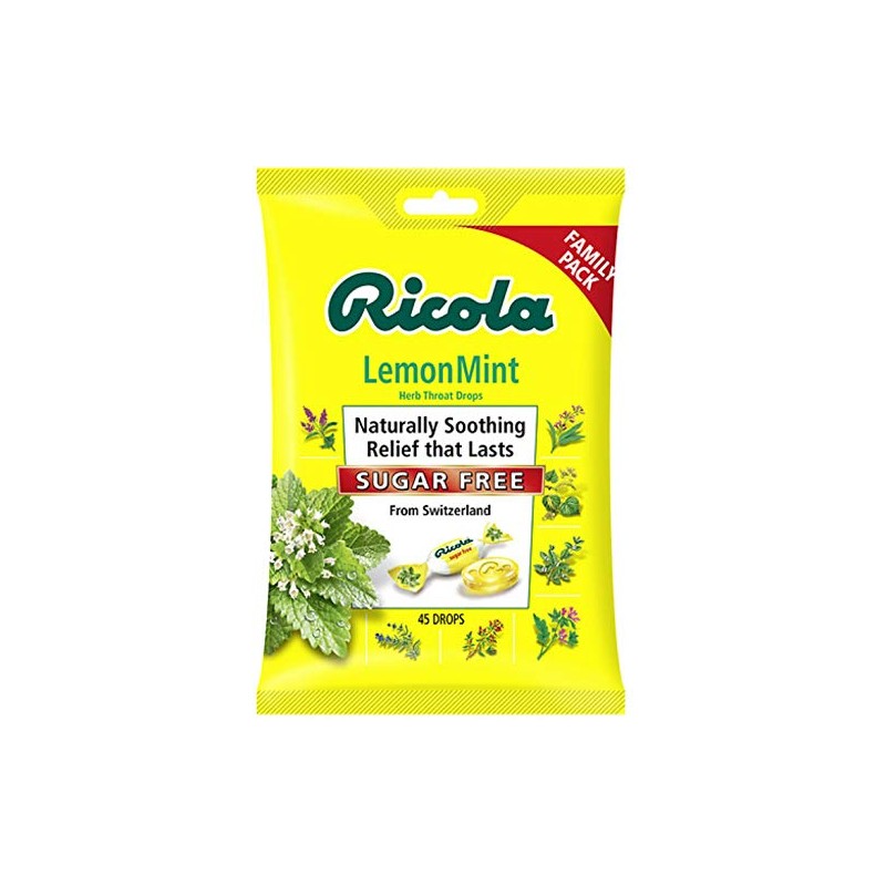 Ricola Sugar Free Large Bag Bundle, SF Lemon Mint (45