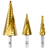 Mesybveo Set of 3 HSS Step Drill Bit Set, 4-12