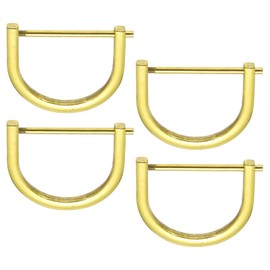 PATIKIL 1-1/2" D-Rings Screw in Shackle, 4 Pcs Horseshoe U Shape D Ring Zinc Alloy Semicircle Buckles Replacement for Purse Keychain Collar Accessories Craft, Gold
