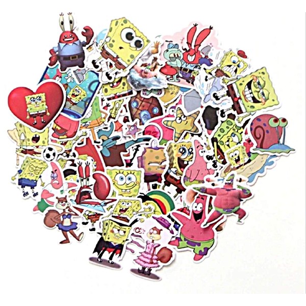 Spongebob Squarepants Themed Decal Stickers Assorted Lot of 50 Pieces