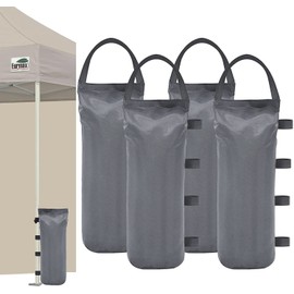 Eurmax USA Weight Capacity 112 LBS Extra Large Pop up Gazebo Weights Sand Bags for Pop up Canopy Tent Pergola Outdoor Instant Canopies,Sand Bags Without Sand, 4-Pack,(Gray)