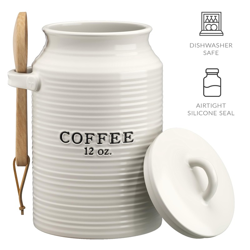 Barnyard Designs Coffee Canister for Kitchen Counter, Decorative Ceramic Coffee