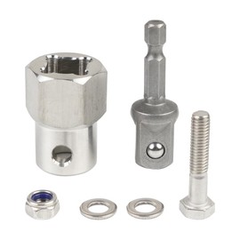 Stainless Steel Top Wind Trailer Jack Crank Handle Cordless Drill Adapter with 1/2 Inch Socket Adapter Bit, Compatible with Most Trailer Jacks,Upgraded Durable 304 Stainless Steel, Easy Installation