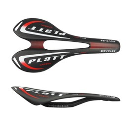 PLATT Bike Carbon Fiber Saddle Lightweigth Bicycle Seat for Road Bike and Mountain Bike 3K Matte,Red