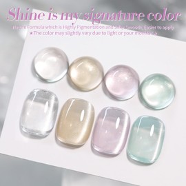 BORN PRETTY Magnetic Nail Gel, Cat Eye Gel, Galaxy, Cat Eyes, Fine Particles, Diamond Gel, Magnetic, Dazzling, 4 Colors, UV/LED Compatible
