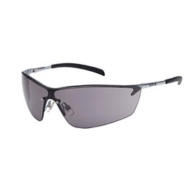 Bolle SILPSF Glasses Metal Frame with Tipgrip PC Anti-Scratch and Fog Lens, Smoke