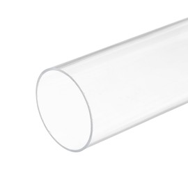 QUARKZMAN Pack of 2 PVC transparent tubes, inner diameter 61 mm, diameter 65 mm, length 350 mm, acrylic plastic tube for lamp making, floor lamps, furniture