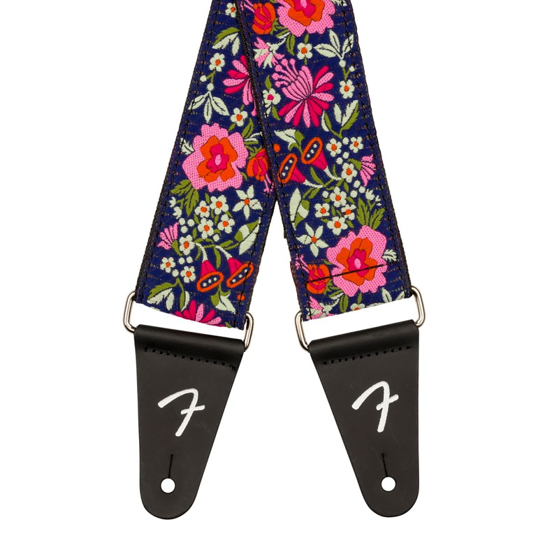 Fender Mosaic Jacquard Guitar Strap, Adjustable from 31.5-55", Leather Ends,