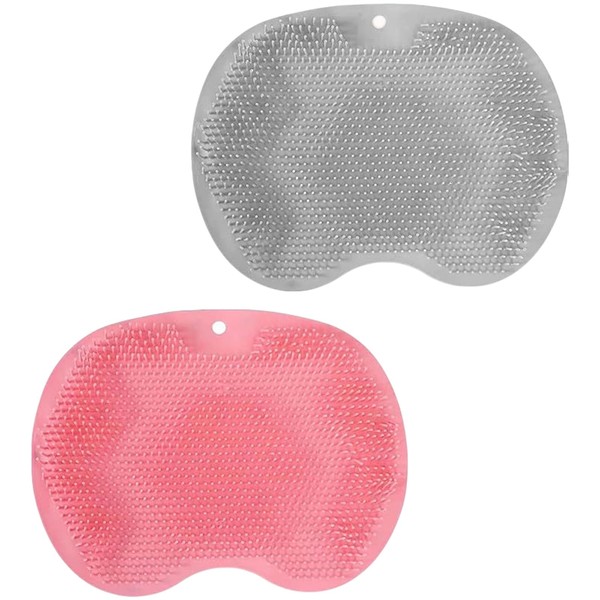 2Pcs Shower Foot Scrubber - Wall-Mounted Exfoliating Bath Wash Pad