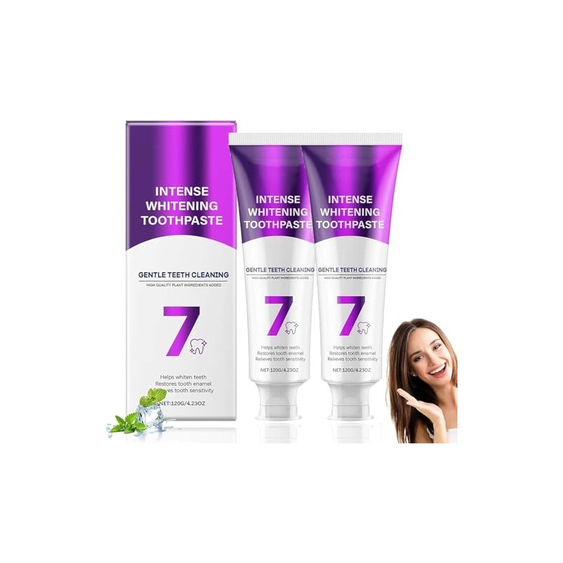 7 Pro Strong Teeth Whitening Toothpaste, 2 Pieces, Intense Whitening