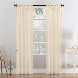 Megachest a pair of slot top voile curtains (Mink, 56" wideX81 drop 2 Panels)