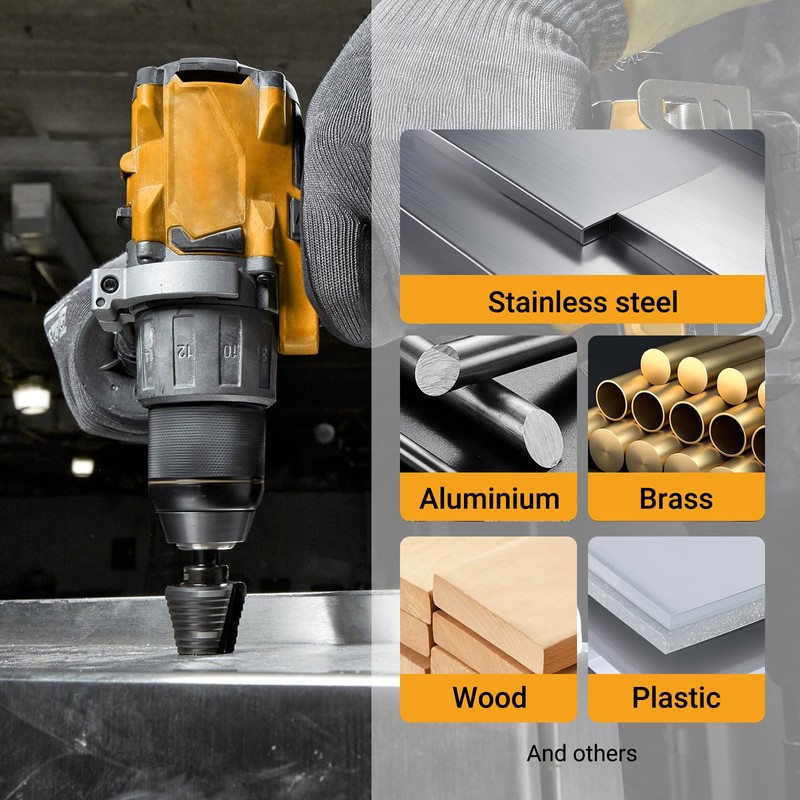 TOOLMAYS Metric Step Drill Bit M35 Cobalt AlTiN-Coated Cone Drill