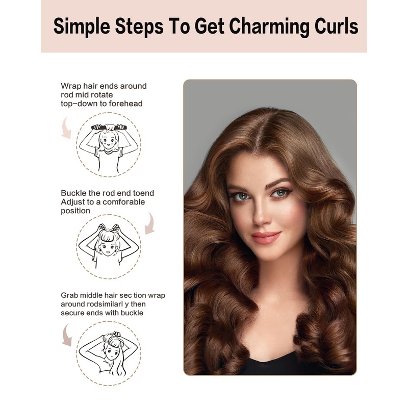 Overnight Blowout Rods Jumbo 3pcs,Heat less Hair Curler to Sleep