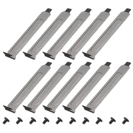 PATIKIL PCI Slot Cover Dust Filter 4.72 x 0.75 Inch, 10 Pcs Steel Dustproof Blanking Plate Ventilation Deflector Bracket Expansion Blank Plate with Screw for PC Cases, Black