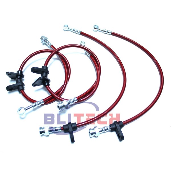 BLITECH STAINLESS STEEL HOSE BRAKE LINE Fit 88-91 HONDA CR-X/CRX