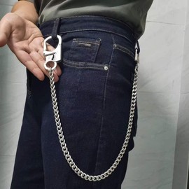 [Ahiller] Mens Wallet Chain, Tungsten Steel Sharp Cone Carabiner Double Locking Mechanism Keychain Jeans Chain Wallet Chain