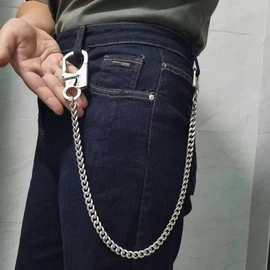 [Ahiller] Mens Wallet Chain, Tungsten Steel Sharp Cone Carabiner Double Locking Mechanism Keychain Jeans Chain Wallet Chain