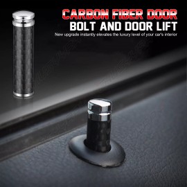 CHUSYYRAY Universal Car Door Lock Knob Pins Carbon fiber Auto Interior Cover Pull Sticks