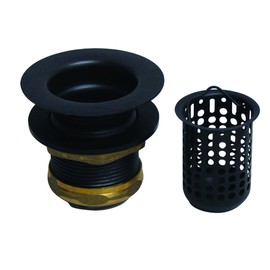 Westbrass R218-62 Junior Bar and Laundry Sink Drain Assembly with Removable Strainer Basket, Matte Black