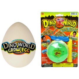 JA-RU Dino World Growing Hatching Dino Eggs & Dino Putty Slime (1 Egg & 1 Putty) Surprise Dinosaur Toys for Kids, Boys & Girls. Dinosaur Party Favors Easter Stuffers. Water Growing Toys. 1745-1735