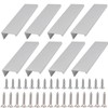UFURMATE Back Mount Finger Edge Pull, 8Pcs Matte Silver Space