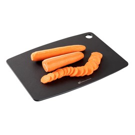 Restaurantware Nature Tek 14.5 x 10.8 Inch Chopboard 1 Double-Sided Cutting Board - Durable Withstands Temperatures Up To 350F Charcoal Wood Fiber Cutting Board Dishwashable With Thumb Hole