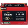 Folgers 1850 Black Gold Dark Roast Coffee, 10 Keurig K-Cup