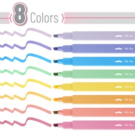 Mr. Pen- Aesthetic Highlighters, 8 pcs, Chisel Tip, Assorted Colors, Cute Highlighters Assorted Colors, Bible Highlighters and Pens No Bleed, No Bleed Highlighters for Bible Pages No Bleed