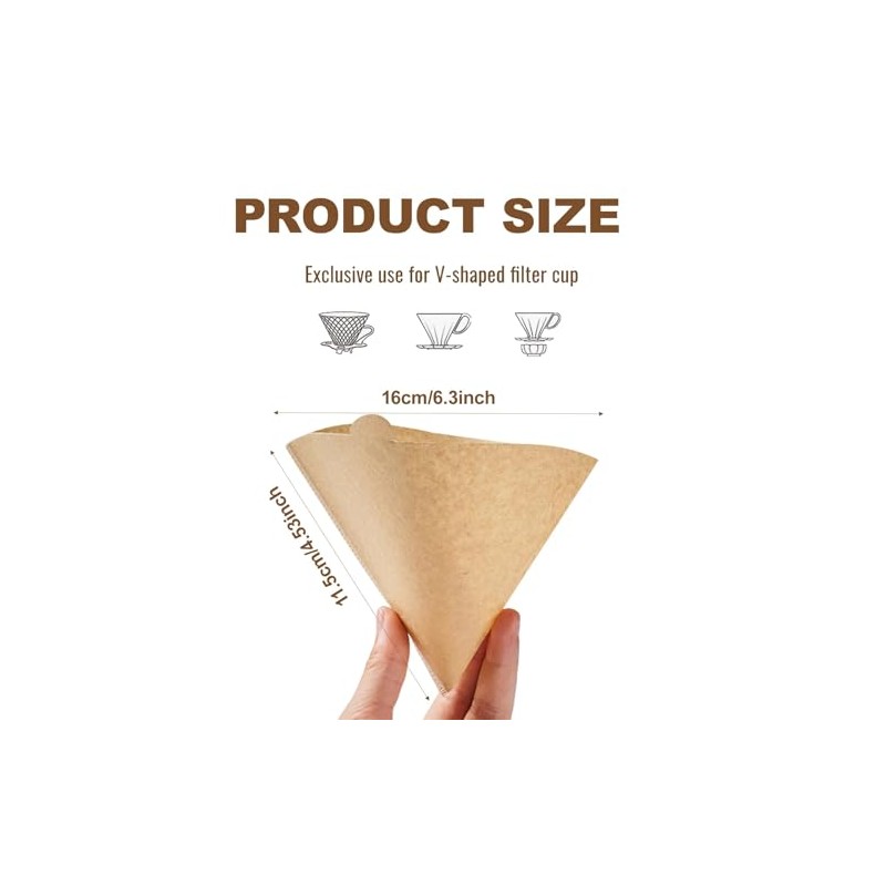 ASIRYVA 100 PCS Coffee Filter Papers Unbleached, Disposable Filter Papers,