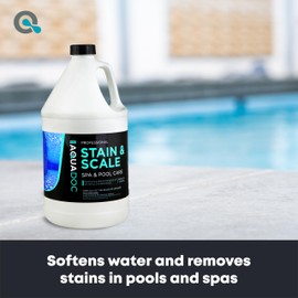 Pool & Hot Tub Stain and Scale Remover - AquaDoc 1 Gallon (128oz) Pool Stain & Scale for Calcium, Iron, Copper & Rust Buildup - Works on Vinyl, Plaster, Fiberglass, Pebble & More
