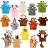 15 Pack Safari Animal Hand Puppet Plush Animal Hand Puppets