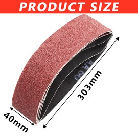 SenmaiTools Sanding Belts 40 x 303 mm, (Grit 40 60 80 120 150 240) Professional Sanding Belts Sanding Belts for Belt Sanders Sanding Belt 303 x 40 mm for Hardware Wood Metal (Pack of 18)