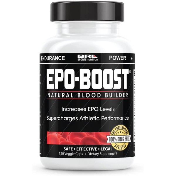 EPO-BOOST Natural Blood Builder Sports Supplement. RBC Booster with Echinacea & Dandelion Root for Increased VO2 Max, Energy, Endurance (120 Capsules)