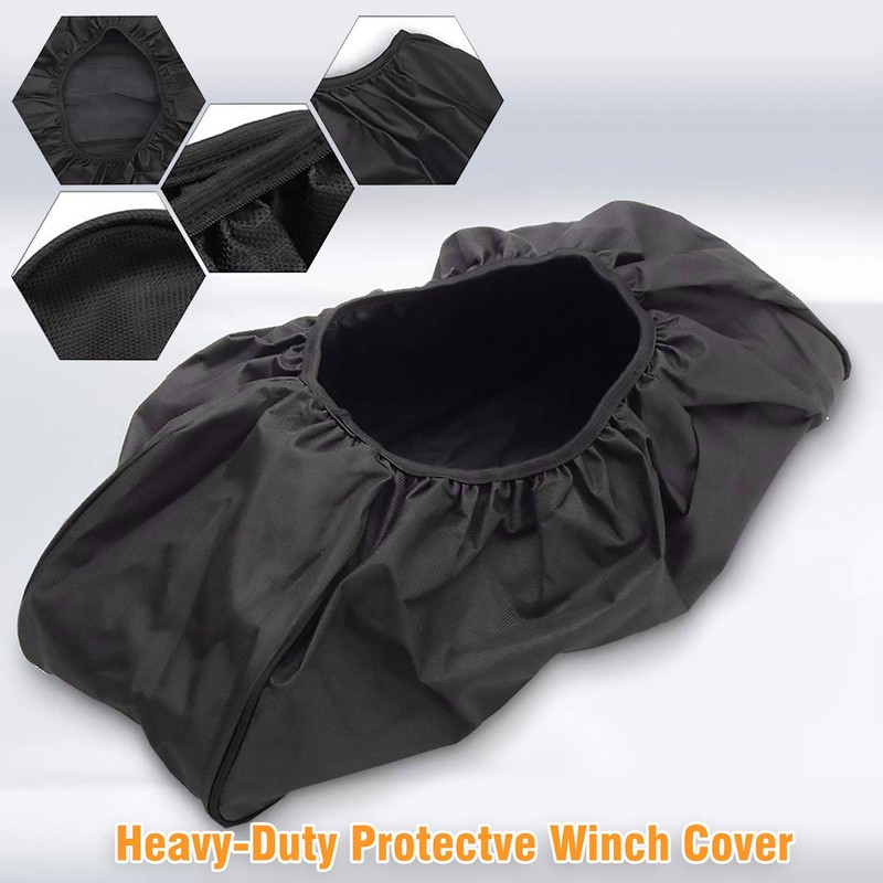 Winch Cover, Heavy Duty Waterproof Dust-Proof Winch Protection Cover, Ideal