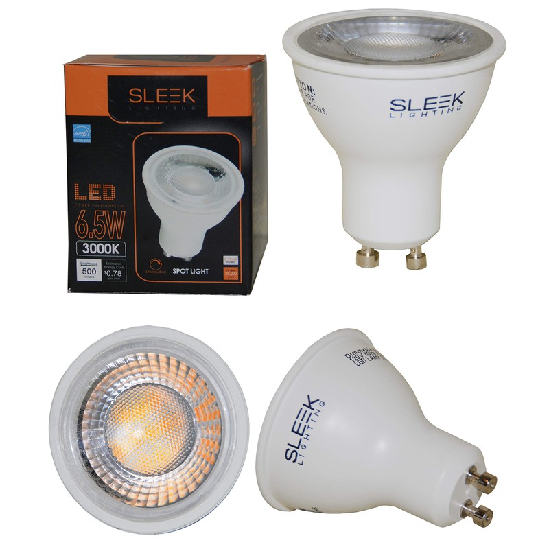 SLEEKLIGHTING GU10 LED, 6.5 Watt, Dimmable,500 lm, Light Bulb Spotlight,