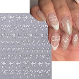 Bow Nail Art Stickers Cute Bow Nail Stickers for Nail Art 8PCS Colorful Bow Valentine Nail Decals 3D Self-Adhesive Bow-Knot Nail Supplies Nail Designs for Women Girls Acrylic Nail Manicure Accessories