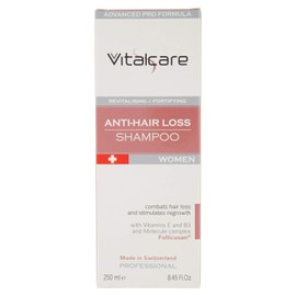 Vitalcare Swiss Hair Loss Shampoo for Women Revitalising and Strengthening Shampoo for Hair Loss with Vitamins E, B3 and Follicusan Molecule Complex 250 ml