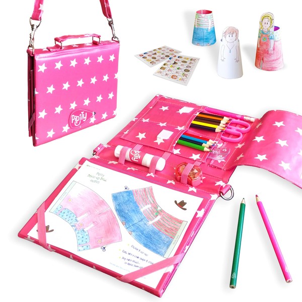 Pipity Art Sets for Girls | Travel Activity Kit with Fun Drawing, Arts and Crafts, Colouring, Game Activities | Portable Easel | Stationery Set| Gifts for Creative Girls Ages 6,7,8,9 Pink