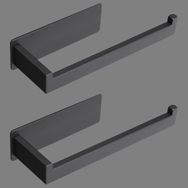 Vanloory Hand Towel Holder, Strong Self Adhesive Hand Towel Ring, Thicken SUS304 Stainless Steel Hand Towel Bar/Rack, No Drilling Modern Hand Towel Hanger (Matte Black, 2 Pack 9 in)