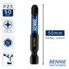 10 x Rennie Tools 50mm Long PZ3 Impact Screwdriver Driver