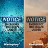 Emergency Fire Escape Ladder OSHA Notice Aluminum Sign 10 Inch