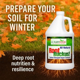 GS Plant Foods Root Ruckus Compost Fertilizer Organic Plant Food - Turbo Charged Compost for Plants - Humic Acid & Sea Kelp Nutritional Root Supplement for Lawns, Soil, Shrubs & Vegetables - 1 Gallon