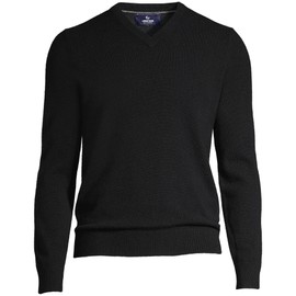 Lands' End Mens Cashmere V-Neck Sweater Black Regular X-Large
