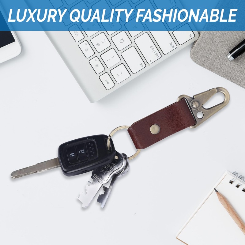 Antiq Leather Valet Keychain with Belt Loop, Tactical HK EDC