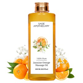 Sage Apothecary Orange Jasmine Massage Oil for Relaxed & Replenished Skin | No Parabens & Sulphates | Cruelty Free & Vegan Pure Natural Ingredients 500 ml