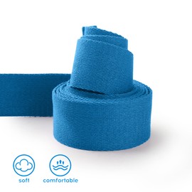 voidbiov D-Ring Buckle Yoga Strap 1.85 or 2.5M, Durable Cotton Adjustable Belt Perfect for Holding Poses, Improving Flexibility and Physical Therapy Blue